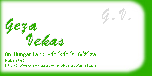 geza vekas business card